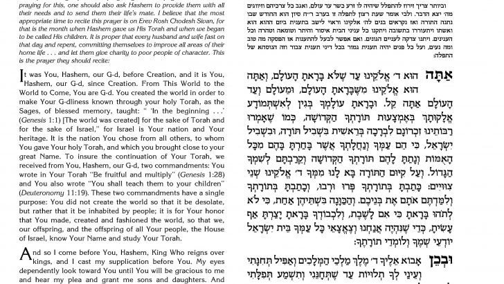 EREV ROSH CHODESH PRAYER FM SHELAH HAKADOSH